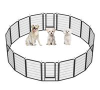 Yaheetech Recinto per Cani Cuccioli Conigli Gatti Animali da Interno e Esterno Giardino Rete Recinzione Ferro 16 pz 68 x 100 cm Pieghevole e Portatile