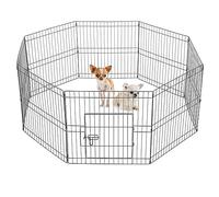 Yaheetech Recinto per Cani Cuccioli Gatti Conigli Animali Domestici da Interno e Esterno Pieghevole Recinzione Rete Metallica 8 Pannelli 61 x 61 cm Nero