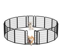 Yaheetech Recinto per Cani Cuccioli Pieghevole e Portatile 16 pz 65 x 80 cm | Recinzione in Rete Metallica, Cuccioli Gatti Conigli Animali Domestici, Interno Esterno Giardino Casa, Salvaspazio