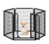 Yaheetech Recinto per Cani Cuccioli Pieghevole e Portatile 6 pz 65 x 80 cm | Recinzione in Ferro, Cuccioli Gatti Conigli Animali Domestici, Interno Esterno Giardino Casa, Salvaspazio, Nero