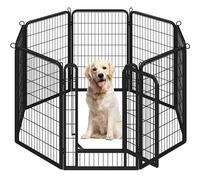 Yaheetech Recinto per Cani Grande 8 Pannelli 68 x 100 cm Conigli Animali Cuccioli per Casa da Interno Esterno Giardino in Ferro Recinzione Rete Metallica Pieghevole e Portatile Nero