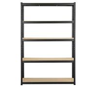 Yaheetech Scaffale in Metallo 180 x 120 x 45 cm Scaffalattura Regolabile a 5 Ripiani Portata 875 kg Senza Viti per Carichi Pesanti Mensola Salvaspazio da Garage Cucina Nero