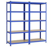 Yaheetech Scaffale in Metallo Garage e MDF con 5 Ripiani Regolabili capacità di Carico 265 kg per Ripiano Scaffalatura Industriale Resistente da Officina Cantina Magazzino 180x90x45cm/Blu