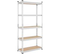 Yaheetech Scaffale Metallo Garage Scaffalature Metalliche 150x70x30 cm a 5 Ripiani Scaffali da Magazzino Regolabili Carico Massimo per Ripiano 150 KG (Argento, 153 × 75 × 30 cm)