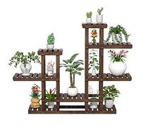 Yaheetech Scaffale Piante Portafiori Espositore Portavasi in Legno da Interno Esterno Fioriere a 8 Ripiani Supporto Verticale per Vasi 120,5 x 25 x 96,5 cm