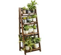 Yaheetech Scaffale Porta Vasi Pieghevole Supporti per Fiori Espositore a 4 Livelli Fioriera Verticale A Scala in Legno Scala per Soggiorno Multi-Strato da Balcone Patio Cortile 45 × 35,7 × 108 cm
