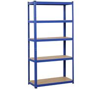 Yaheetech Scaffale/Scaffalattura in Metallo Acciaio da Garage a 5 Ripiani per Carichi Pesanti Mensola Angolare da Cucina Magazzino Salvaspazio Blu