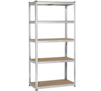Yaheetech Scaffale/Scaffalatura da Garage 180 x 90x 40 cm Metallo Zincato a 5 Ripiani Salvaspazio Mensola Angolare per Cucina Magazzino Negozio