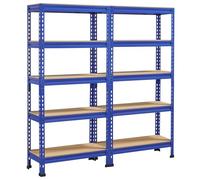 Yaheetech Scaffale/Scaffalatura Garage in Metallo a 5 Ripiani Regolabili da Magazzino Carico Massimo per Ripiano 150 KG 150 x 140 x 30 cm/Blu