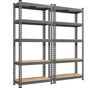 Yaheetech Scaffale/Scaffalatura Garage in Metallo a 5 Ripiani Regolabili da Magazzino Carico Massimo per Ripiano 150 KG 150 x 140 x 30 cm/Grigio Scuro