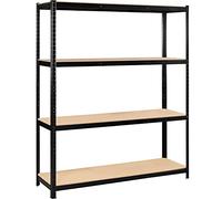 Yaheetech Scaffale/Scaffalatura Metallo a 4 Ripiani per Garage Altezza Regolabile Portata Massima 265 KG per Ripiano Scaffali da Negozio Magazzino Nero