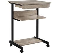 Yaheetech Scrivania per Computer Scrivania ad Angolo Angolare da Ufficio 56 x 51 x 79,5 cm Mobile Studio Porta pc con Ruote Tastiera Scorrevole Postazioni da Lavoro Grigio