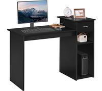 Yaheetech Scrivania per Computer Scrivania da Ufficio Tavolo Porta PC Laptop con Cassetto Postazione di Lavoro per Studio 112 x 50 x 82 cm Nera
