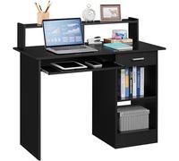 Yaheetech Scrivania per Computer Tavolo per PC Scrivania per Laptop da Ufficio con Cassetto Postazione di Lavoro Scrittoio da Studio Grande Nero