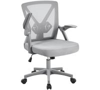 Yaheetech Sedia da Ufficio Ergonomica con Braccioli Supporto Lombare Altezza Regolabili Reclinabile Schienale in Rete Traspirante da Scrivania a Rotelle Girevole Grigia