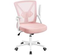 Yaheetech Sedia da Ufficio Scrivania Ergonomica Lombare con Braccioli Altezza Regolabili Ruote Girevoli Schienale in Rete Traspirante Portata 136 kg Rosa