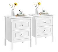 Yaheetech Set 2 Comodini Camera da Letto Comodino con 2 Cassetti Tavolino Moderno Mobiletto da Letto Stile Shabby Chic Tavolino Lato da Salotto Divano 48 x 40 x 61 cm Bianco
