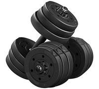 Yaheetech Set 2 Manubri Palestra Casa 12 Piastre Diversi Pesi Coppia Manubrio Regolabile 20 KG Nero