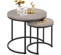 Yaheetech Set 2 Tavolini da Salotto Sovrapponibili Rotondi Design Moderno da