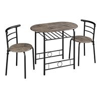 Yaheetech Set 3 Pezzi Tavolo da Pranzo con 2 Sedie Set di Mobili per Sala Cucina Salvaspazio da Cucina Soggiorno Salotto Ristorante Set da Pranzo Tavoli Sedia Marrone 90 x 53,5 x 75,5 cm