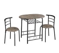Yaheetech Set 3 Pezzi Tavolo da Pranzo con 2 Sedie Set di Mobili per Sala Cucina Salvaspazio da Cucina Soggiorno Salotto Ristorante Set da Pranzo Tavoli Sedia Marrone 80 x 53 x 75,5 cm