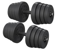 Yaheetech Set di 2 Manubri Palestra Casa con Piastre Diversi Pesi Copp 2 x 15 kg
