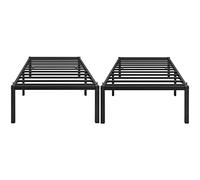 Yaheetech Set di 2 Rete Letto Singolo in Metallo per Materasso 90 × 200 cm | Senza Testiera, con Spazio Aggiuntivo di 41,5 cm, Telaio Robusto Adatto per Gemelli Camera da Letto Dormitorio , Nero