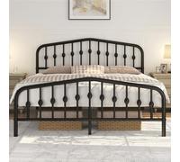 Yaheetech Struttura Letto Matrimoniale Moderno in Metallo con Testiera Rete a Doghe per Camera 160 × 200 cm