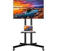 Yaheetech Supporto TV da Pavimento con Ruote Carrello Mobile Porta TV da 32 a 75 pollici Schermi Plasma/LCD/LED Portata 50 kg Altezza Regolabile Gestione Cavi Max VESA 600 x 400 mm