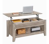 Yaheetech Tavolino da Caffè Sollevabile 104 x 49,5 x 49-62 cm Grigio