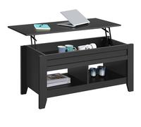 Yaheetech Tavolino da Caffè Sollevabile 104 x 49,5 x 49-62 cm Nero