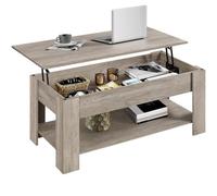 Yaheetech Tavolino da caffè Sollevabile 120 x 59 x 49,5-62,5 cm, Grigio