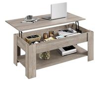 Yaheetech Tavolino da Caffè sollevabile 120 x 59 x 49,5-62,5 cm Grigio