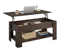 Yaheetech Tavolino da Caffè sollevabile 120 x 60 x 49,5-62,5 cm Marrone