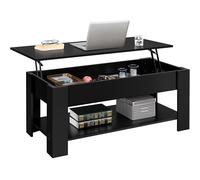 Yaheetech Tavolino da Caffè sollevabile 120 x 60 x 49,5-62,5 cm Nero