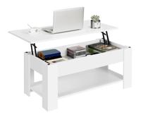 Yaheetech Tavolino da Caffè sollevabile 98 x 50 x 42-56 cm Bianco