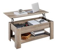 Yaheetech Tavolino da Caffè sollevabile 98 x 50 x 42-56 cm Grigio