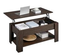Yaheetech Tavolino da Caffè sollevabile 98 x 50 x 42-56 cm Marrone