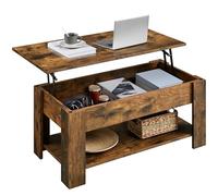 Yaheetech Tavolino da Caffè sollevabile 98 x 50 x 42-56 cm Marrone Rustico