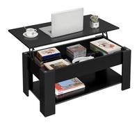 Yaheetech Tavolino da Caffè sollevabile 98 x 50 x 42-56 cm Nero