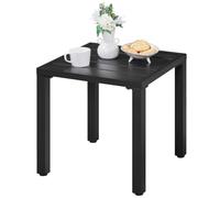 Yaheetech Tavolo da Giardino Esterno Quadrato in Metallo 45×45×45,5 cm per Terrazza Patio Balcone Tavolino Bistrot Nero