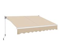 Yaheetech Tenda da Sole a Bracci Estensibili Avvolgibile Impermeabile da Esterno Balcone con Manovella Resistente ai Raggi UV Manuale per Porta e Finestra Angolazione Regolabile 250 x 200 cm Beige