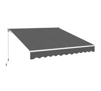 Yaheetech Tenda da Sole a Bracci Estensibili Avvolgibile Impermeabile da Esterno Balcone con Manovella Resistente ai Raggi UV Manuale Angolazione Regolabile Grigio Scuro 300 x 250 cm