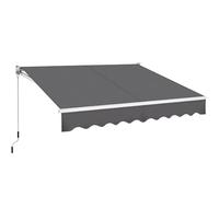 Yaheetech Tenda da Sole a Bracci Estensibili Avvolgibile Impermeabile da Esterno Balcone con Manovella Resistente ai Raggi UV Manuale Angolazione Regolabile Grigio Scuro 250 x 200 cm