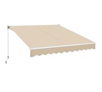 Yaheetech Tenda da Sole a Bracci Estensibili Avvolgibile Impermeabile da Esterno Balcone con Manovella Resistente ai Raggi UV Manuale per Porta e Finestra Angolazione Regolabile 300 x 250 cm Beige
