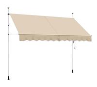 Yaheetech Tenda da Sole per Balcone Esterno Veranda a Bracci Estensibili con Manovella Regolabile Telo Avvolgibile Retrattile Resistente ai Raggi UV Telaio Telescopico Senza Forare 300 x 120 cm Beige