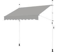 Yaheetech Tenda da Sole per Balcone Esterno Veranda a Bracci Estensibili con Manovella Regolabile Telo Avvolgibile Retrattile Resistente ai Raggi UV Telaio Telescopico 250 x 120 cm Grigio Chiaro