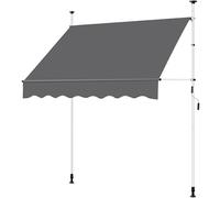 Yaheetech Tenda da Sole per Balcone Esterno Veranda a Bracci Estensibili con Manovella Regolabile Telo Avvolgibile Retrattile Resistente ai Raggi UV Telaio Telescopico Senza Forare 200 x 120 cm Grigio