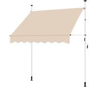 Yaheetech Tenda da Sole per Balcone Esterno Veranda a Bracci Estensibili con Manovella Regolabile Telo Avvolgibile Retrattile Resistente ai Raggi UV Telaio Telescopico Senza Forare 200 x 120 cm Beige
