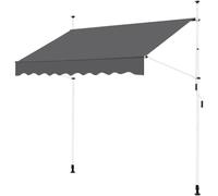 Yaheetech Tenda da Sole per Balcone Esterno Veranda a Bracci Estensibili con Manovella Regolabile Telo Avvolgibile Retrattile Resistente ai Raggi UV Telaio Telescopico Senza Forare 250 x 120 cm Grigio